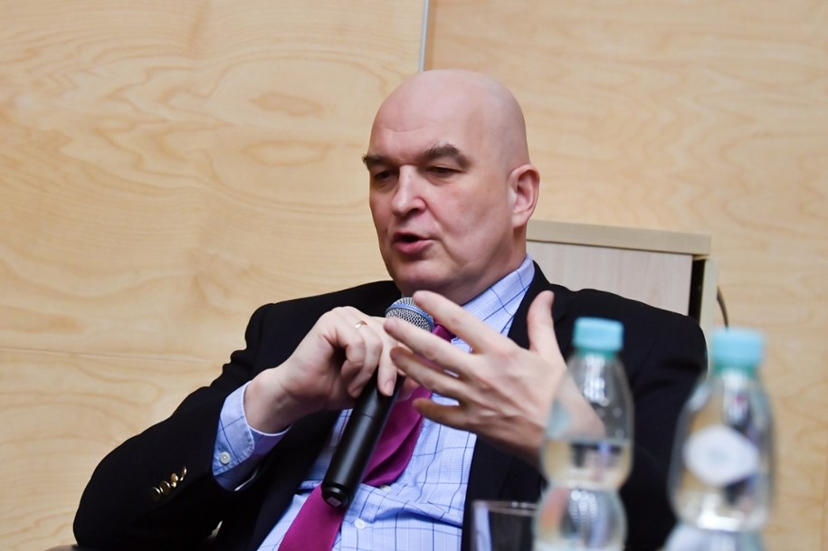 Dr Sławomir Dębski podczas debaty „Agresja Rosji na Ukrainę. Implikacje dla wspólnoty transatlantyckiej” /Andrzej Lange /PAP