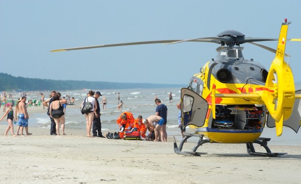 Dramat babci i wnuczka na plaży w Ustce. Lądował śmigłowiec LPR