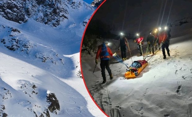 Dramatyczna akcja ratunkowa w Tatrach. Turysta spadł 400 metrów, był bez zimowego sprzętu