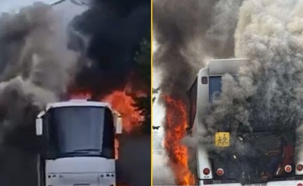 Dramatyczne chwile przed szkolną wycieczką. Autokar w płomieniach