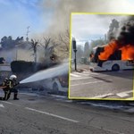 Dramatyczne nagranie z Francji. Płonący autobus na ulicach Nîmes