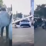 Dramatyczne sceny na parkingu. Toyota ruszyła bez kierowcy i przejechała dwie osoby