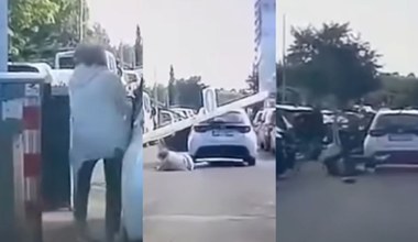 Dramatyczne sceny na parkingu. Toyota ruszyła bez kierowcy i przejechała dwie osoby