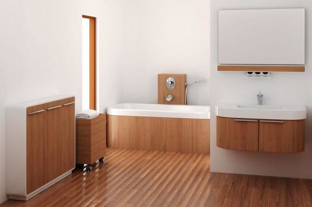 Drewno w łazience to inwestycja długoletnia, szczególnie jeśli mówimy o drewnianej podłodze /&copy;123RF/PICSEL