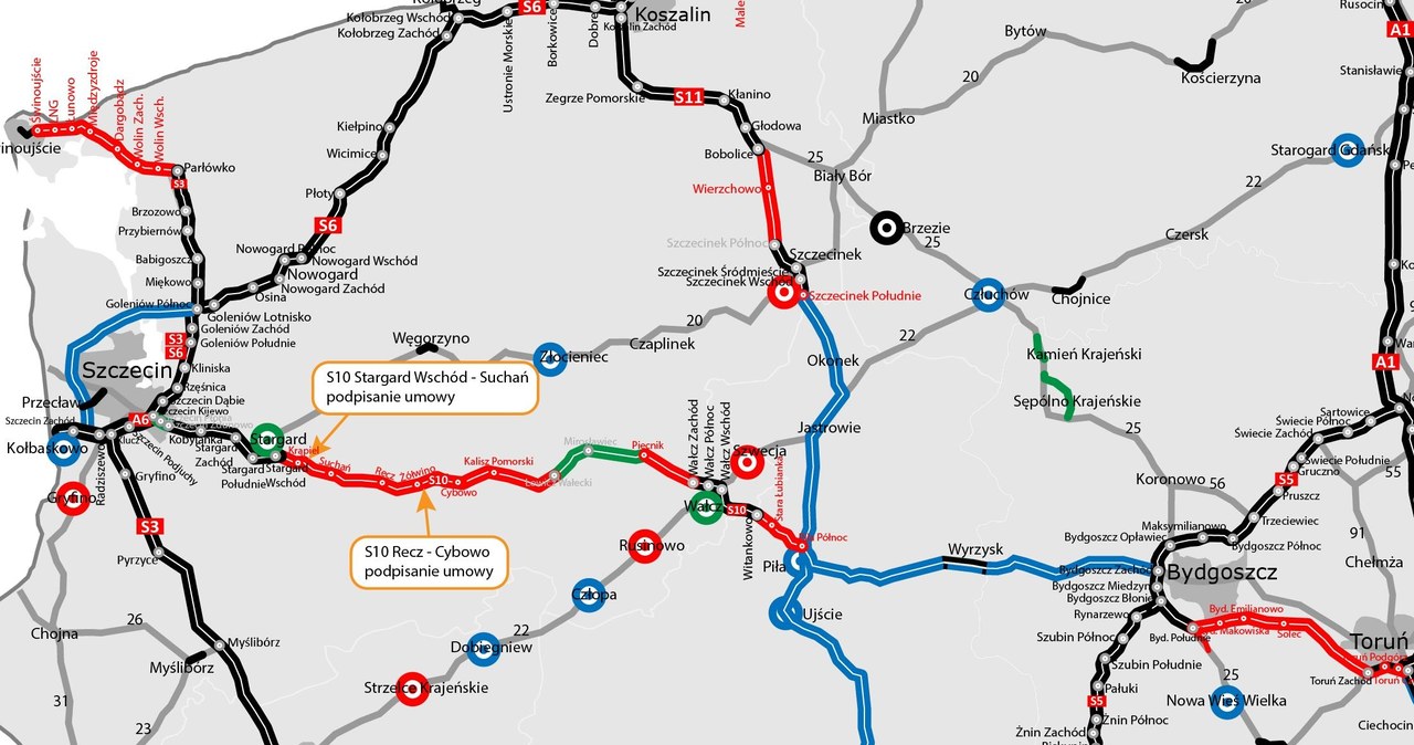 Droga ekspresowa S10 połączy Szczecin z Warszawą i będzie stanowiła alternatywę dla autostrady A2 /GDDKiA