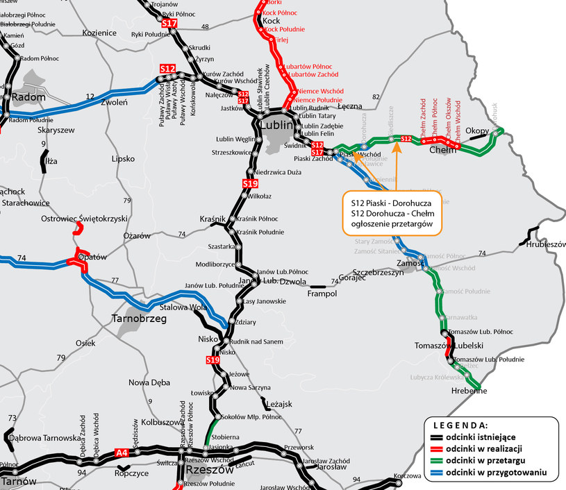 Droga ekspresowa S12 połączy przejście graniczne w Dorohusku z Lublinem i resztą kraju /GDDKiA