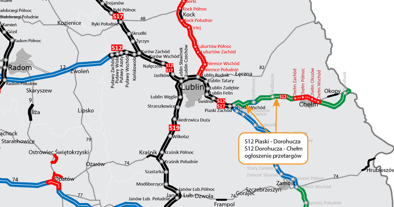 Droga ekspresowa S12 połączy przejście graniczne w Dorohusku z Lublinem i resztą kraju /GDDKiA