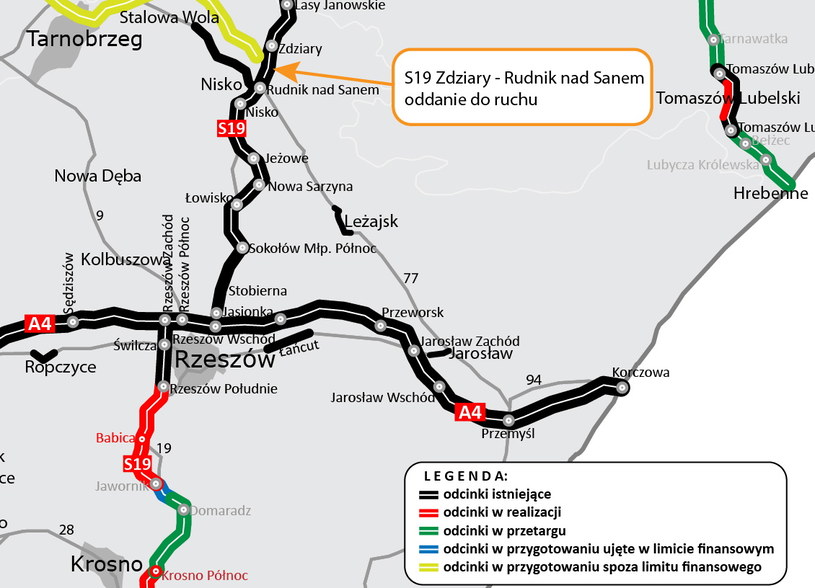Drogą S19 można dojechać z Rzeszowa przez Janów Lubelski do Kraśnika. W budowie są kolejne odcinki do Lublina /GDDKiA