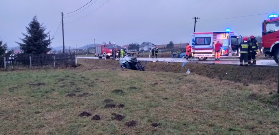 Droga w miejscu wypadku jest zablokowana /Gorąca Linia RMF FM