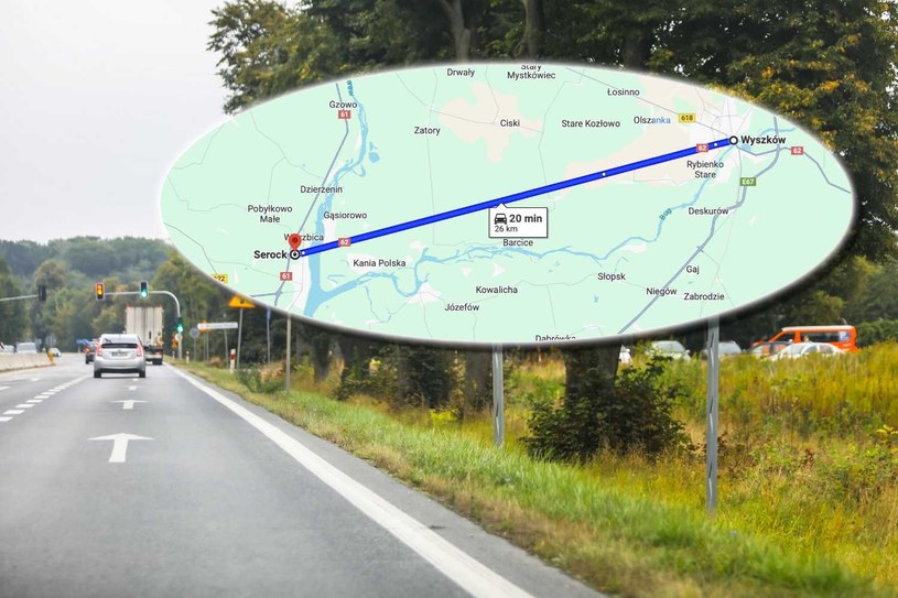 Droga z Serocka do Wyszkowa to 26 km asfaltu bez zakrętów /Adam Burakowski/REPORTER /East News
