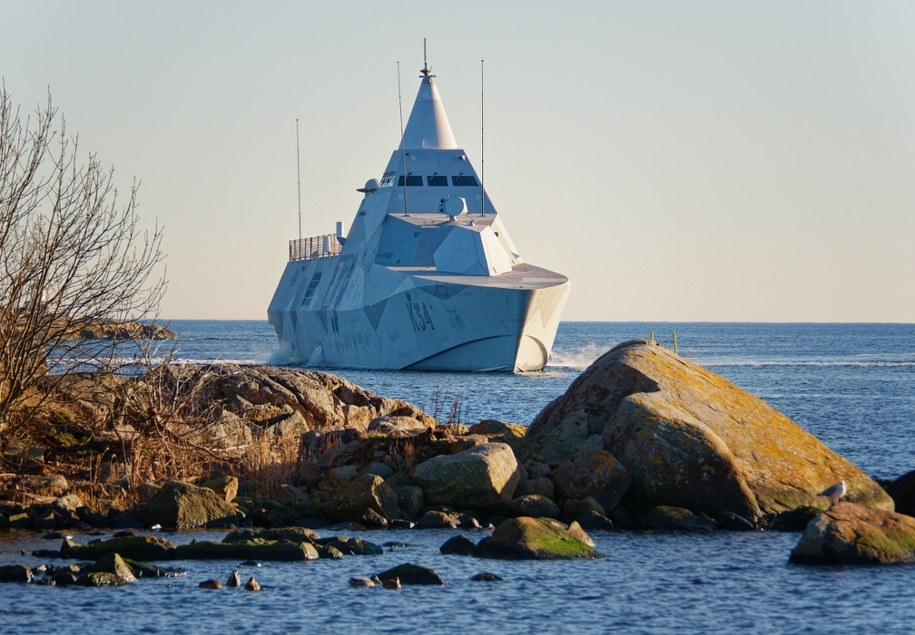 Drony widziano w Karlskronie. Na zdjęciu: szwedzka korweta "HSwMS Nyköping" /Shutterstock
