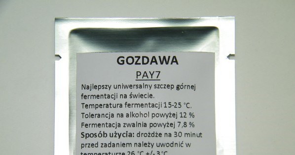 Drożdże górnej fermentacji PAY7 /Gozdawa.org