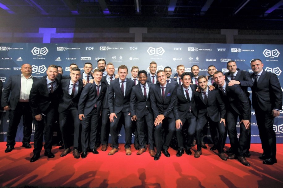 Drużyna Piast Gliwice na gali w Warszawie /Leszek Szymański /PAP