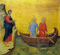 Duccio, Powołanie apostołów Piotra i Andrzeja, fragment Maesty, 1308-11 /Encyklopedia Internautica
