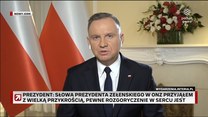 Duda w "Gościu Wydarzeń": Z przykrością przyjąłem słowa Wołodymyra Zełenskiego