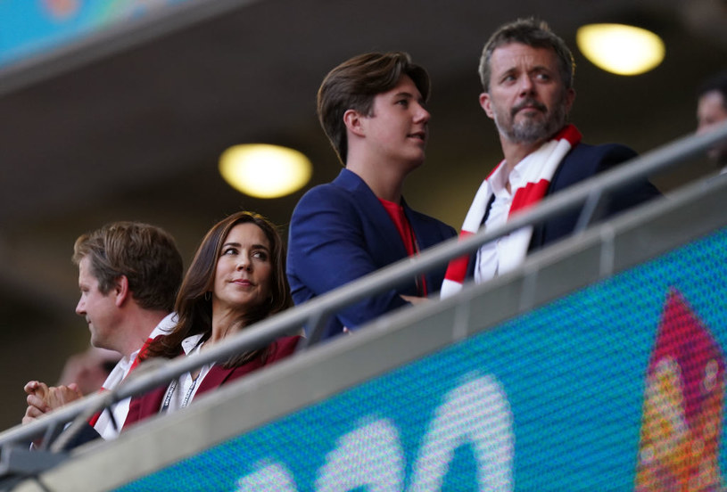 Duńska rodzina królewska na meczu Anglia-Dania Euro 2020. /MIke Egerton   /Getty Images