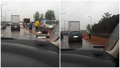 Duże utrudnienia na zakopiance. Wszystko przez olej na jezdni