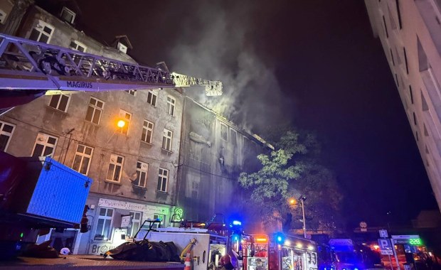Duży pożar w centrum Katowic
