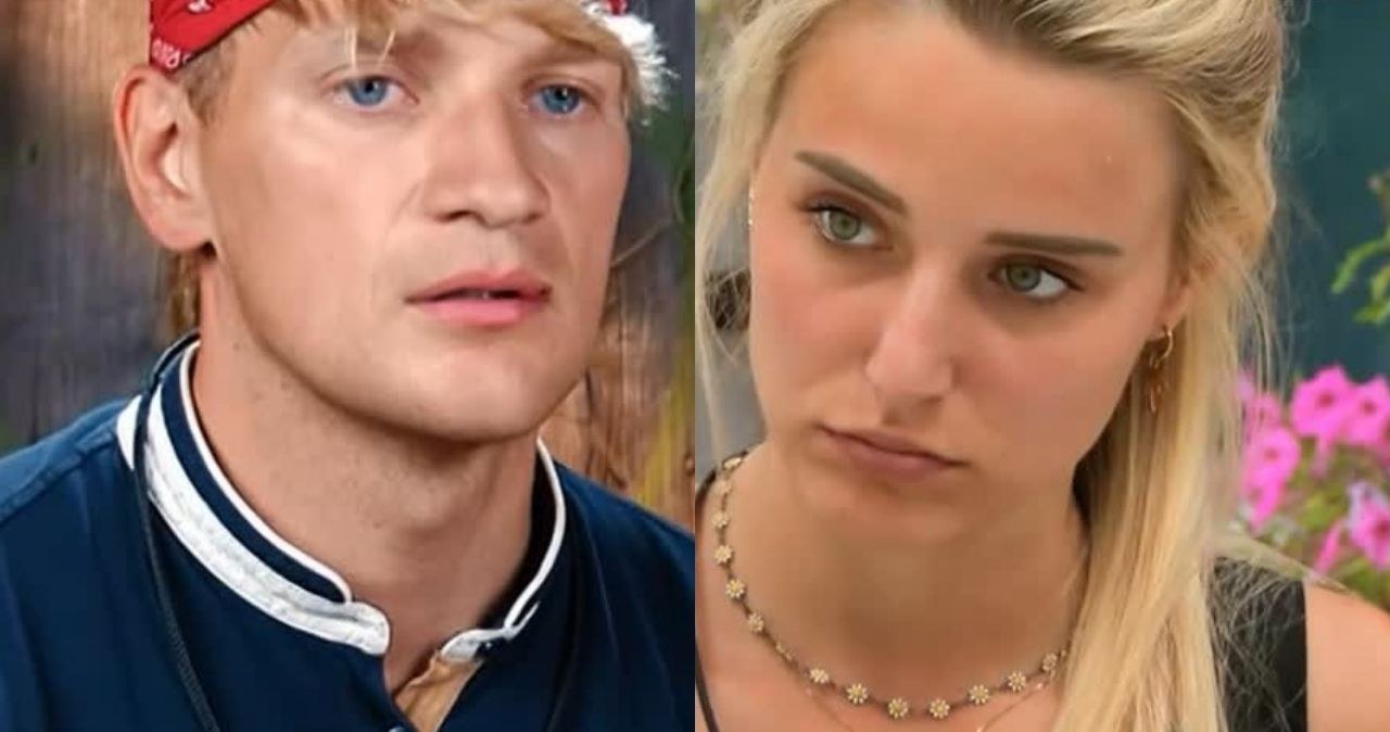 Dwie osoby, mężczyzna w czerwonej bandanie oraz granatowej koszuli z białym kołnierzem i kobieta z długimi blond włosami, ubrana w czarną bluzkę z koronką i naszyjnik, obie skupione i patrzące w stronę rozmówcy. /Polsat /materiały prasowe