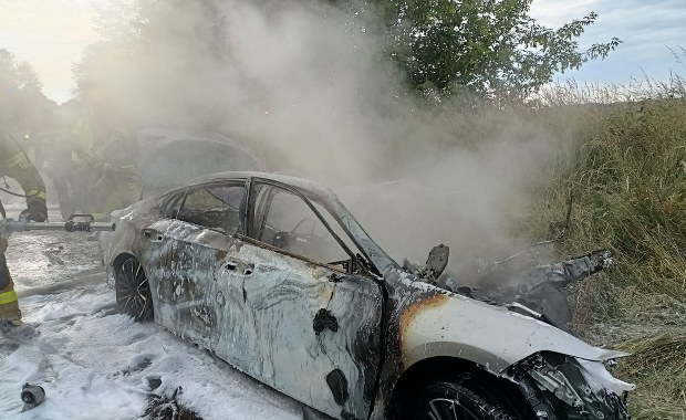 Dwie osoby spłonęły w pożarze auta po zderzeniu z ciężarówką