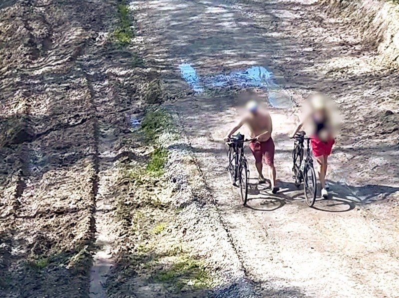 Dwoje turystów wjechało rowerami na pas drogi granicznej. Straż Graniczna wlepiła im po 500 zł mandatu /Straż Graniczna / FB /