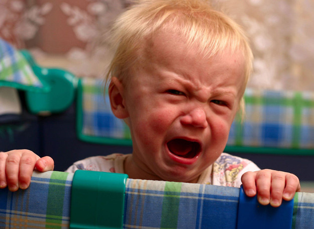 Dwuletnie dzieci manifestują swoją wolę intensywnym płaczem czy wybuchami złości, bo nie potrafią jeszcze zrobić tego w żaden inny sposób. /123RF/PICSEL