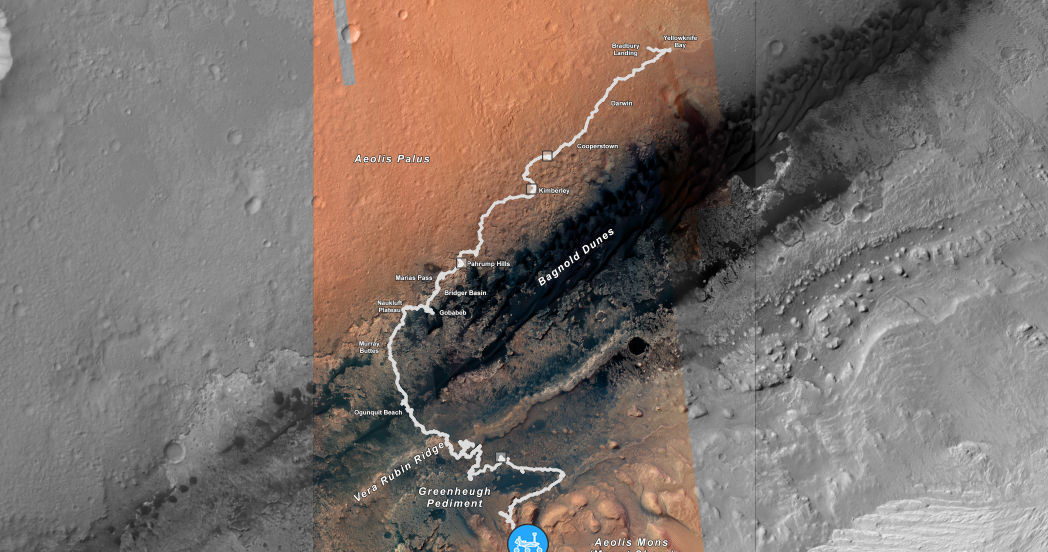 Dystans pokonany przez łazik Curiosity na Marsie /NASA /materiał zewnętrzny
