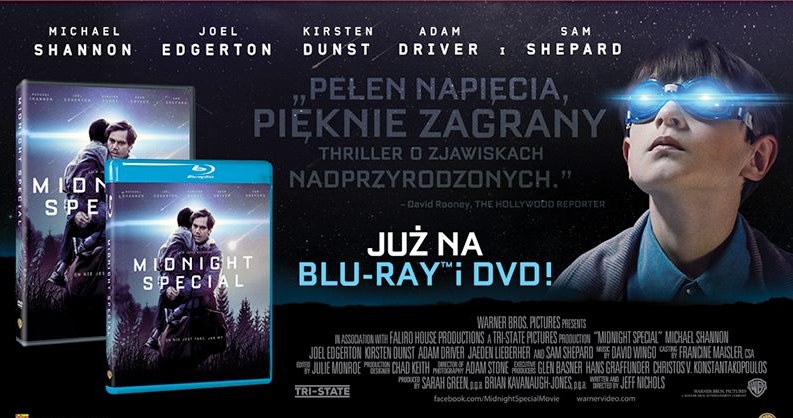 Dystrybutorem filmu "Midnight Special" na płytach Blu-ray i DVD jest Galapagos Films /materiały dystrybutora