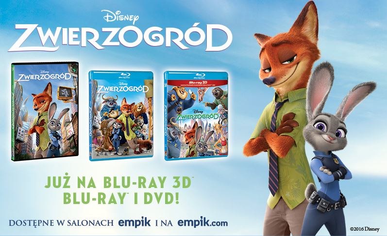 Dystrybutorem filmu "Zwierzogród" na płytach Blu-ray 3D, Blu-ray i DVD jest Galapagos Films /materiały dystrybutora