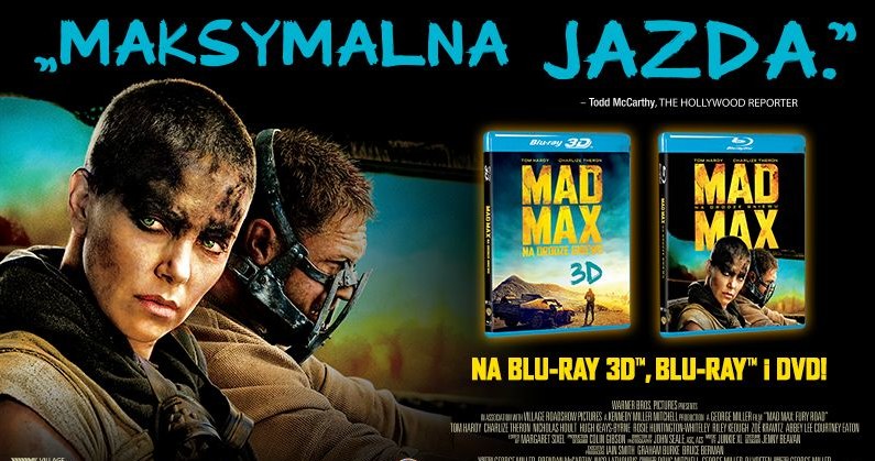 Dystrybutorem płyt Blu-ray 3D, Blu-ray i DVD w filmem "Mad Max: Na drodze gniewu" jest Galapagos /materiały dystrybutora