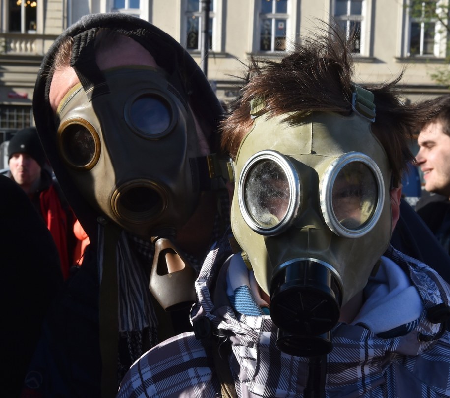 Działacze organizacji zrzeszonych w inicjatywie Polski Alarm Smogowy /Jacek Bednarczyk /PAP