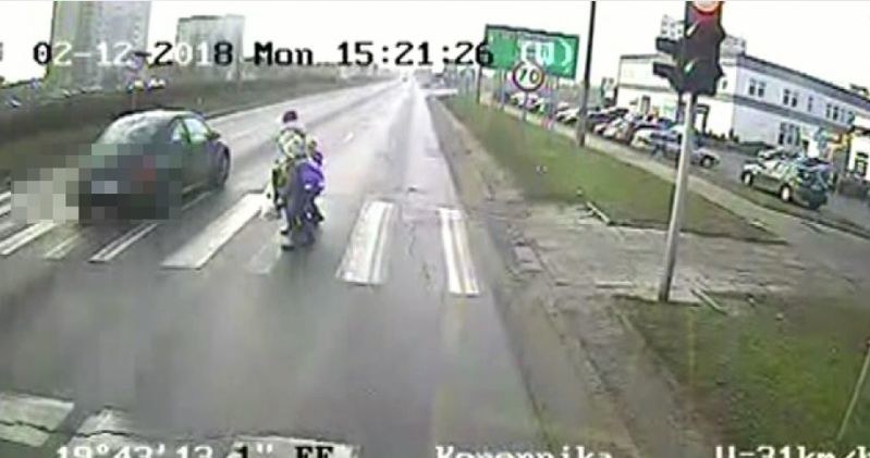 Dzięki zachowaniu pieszej udało się uniknąć tragedii /Policja