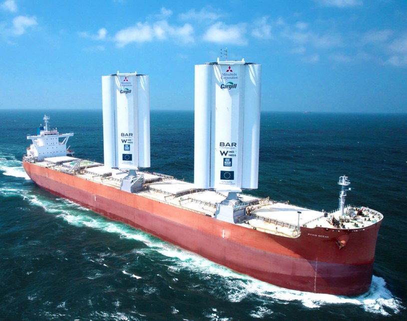Dzięki żaglom statek Pyxis Ocean ma drastycznie zmniejszyć zużycie paliwa / zdjęcie: BAR Technologies/Cargil /domena publiczna
