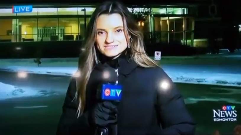 Dziennikarka Jessica Robb źle się poczuła podczas transmisji na żywo /CTV News Edmonton /Twitter
