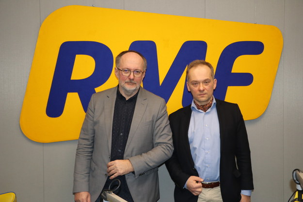 Dziennikarz RMF FM Grzegorz Jasiński i jego rozmówca dr Konstanty Szułdrzyński /Józef Polewka /RMF FM