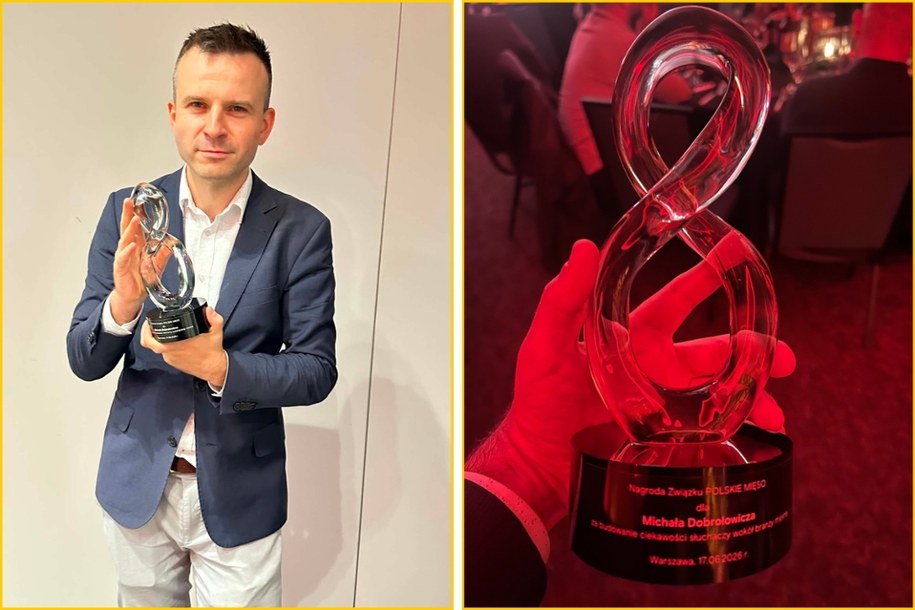 Dziennikarz RMF FM Michał Dobrołowicz z nagrodą /RMF FM