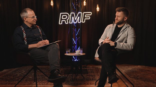 Dziennikarz RMF FM Piotr Salak oraz jego gość Jakub Błaszczykowski /Marcin Chycki /RMF FM