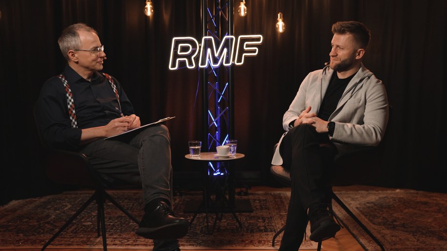 Dziennikarz RMF FM Piotr Salak oraz jego gość Jakub Błaszczykowski /Marcin Chycki /RMF FM