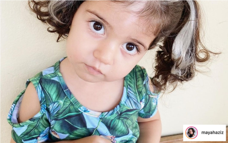 Dziewczynka odziedziczyła nietypową cechę wyglądu po mamie /instagram.com/mayahaziz /Instagram