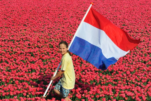 Dziewczynka z flagą Holandii /D. Maehrmann/dpa/blickwinkel /PAP/EPA