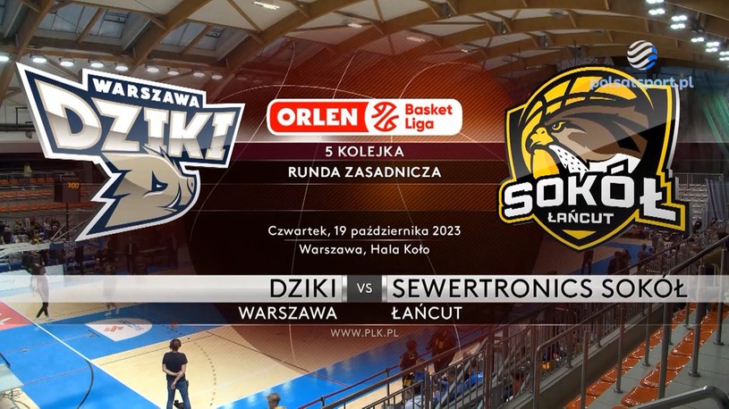 Dziki Warszawa - Sewertronics Sokół Łańcut 93:85. Skrót meczu. WIDEO