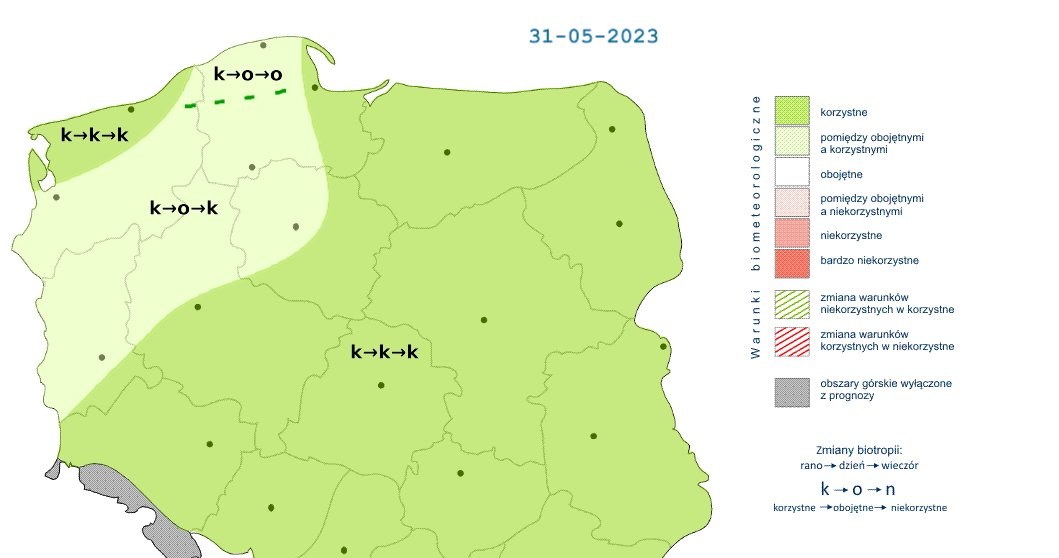 Dziś na większości Polski będą panować korzystne warunki biometeorologiczne /IMGW /