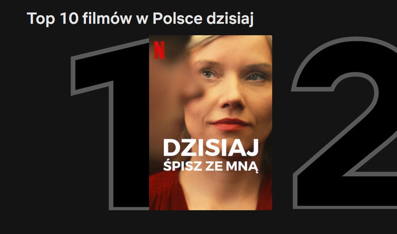 "Dzisiaj śpisz ze mną" to numer jeden polskiego Netfliksa /Netflix /materiały prasowe