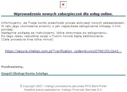 E-mail wyglądał następująco. Informację nadesłał Pan Bartosz Wawrzyniak. /cyberterroryzm.pl