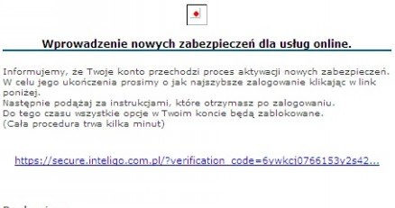E-mail wyglądał następująco. Informację nadesłał Pan Bartosz Wawrzyniak. /cyberterroryzm.pl