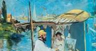 Edouard Manet, Claude Monet w swym atelier, 1874 /Encyklopedia Internautica