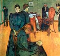 Edvard Munch, Śmierć w pokoju chorego, 1896 /Encyklopedia Internautica