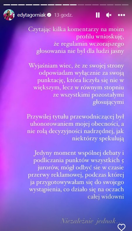 Edyta Górniak o preselekcjach do Eurowizji 2023 /@edytagorniak /Instagram