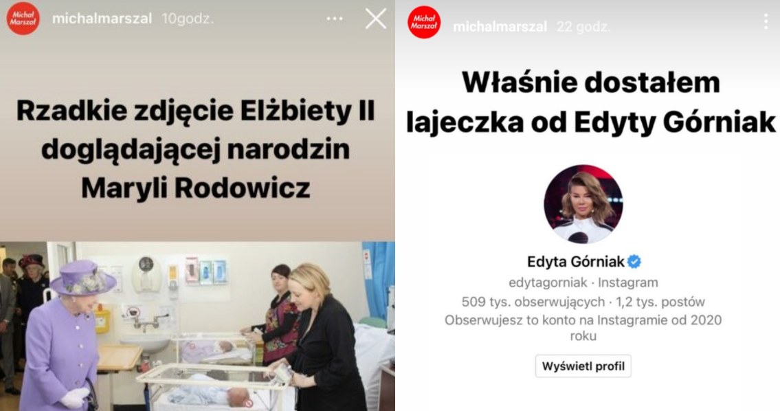 Edyta Górniak reaguje na relacje z Marylą Rodowicz https://www.instagram.com/michalmarszal /Instagram