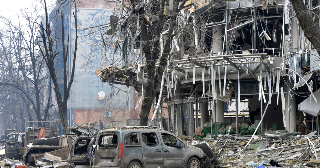 Efekt bombardowania cywilnych jednostek przez rosyjskie wojsko /AFP